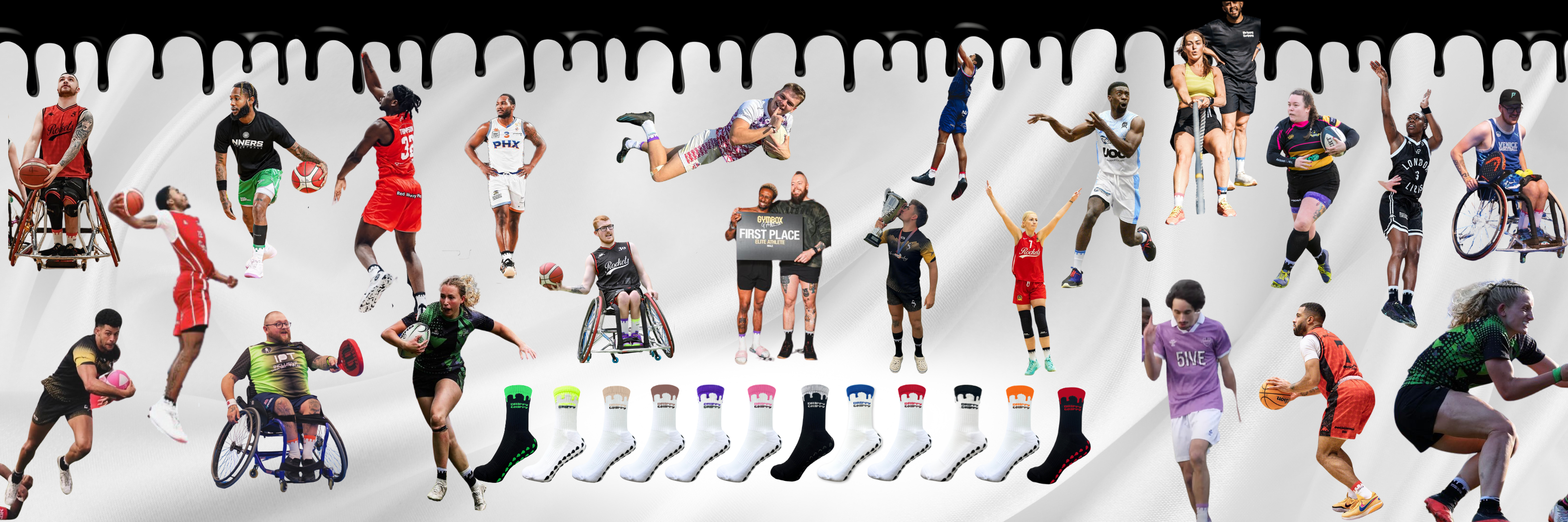 Drippy Grip Athletes wearing Grip socks